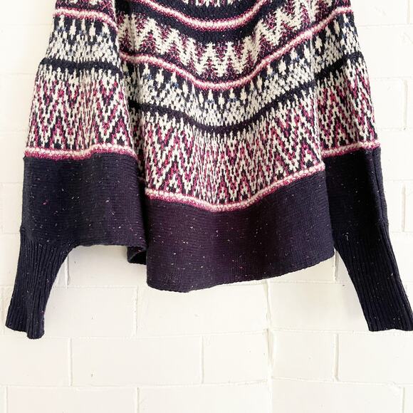 ANTHROPOLOGIE Sleeping On Snow Midland Fair Isle Poncho Sweater - Picture 5 of 11